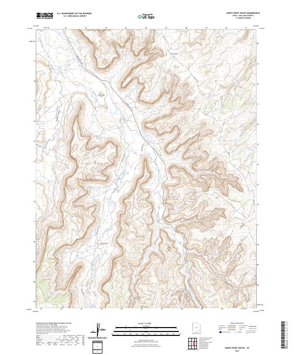 US Topo 7.5-minute map for Harts Point South UT