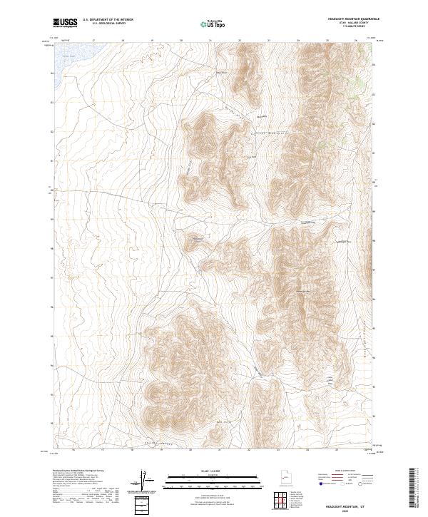 US Topo 7.5-minute map for Headlight Mountain UT