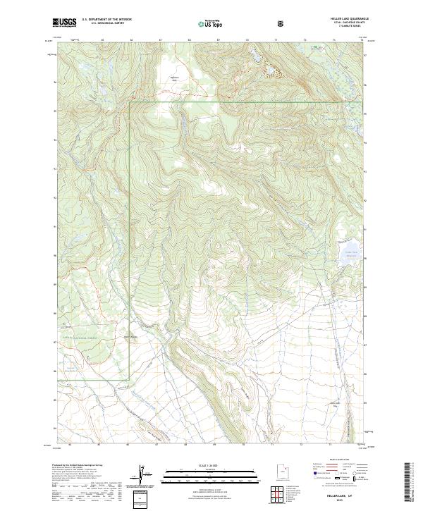 US Topo 7.5-minute map for Heller Lake UT