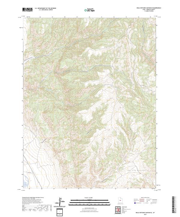 US Topo 7.5-minute map for Hells Kitchen Canyon SE UT