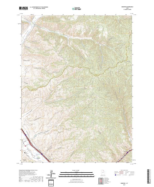 US Topo 7.5-minute map for Henefer UT