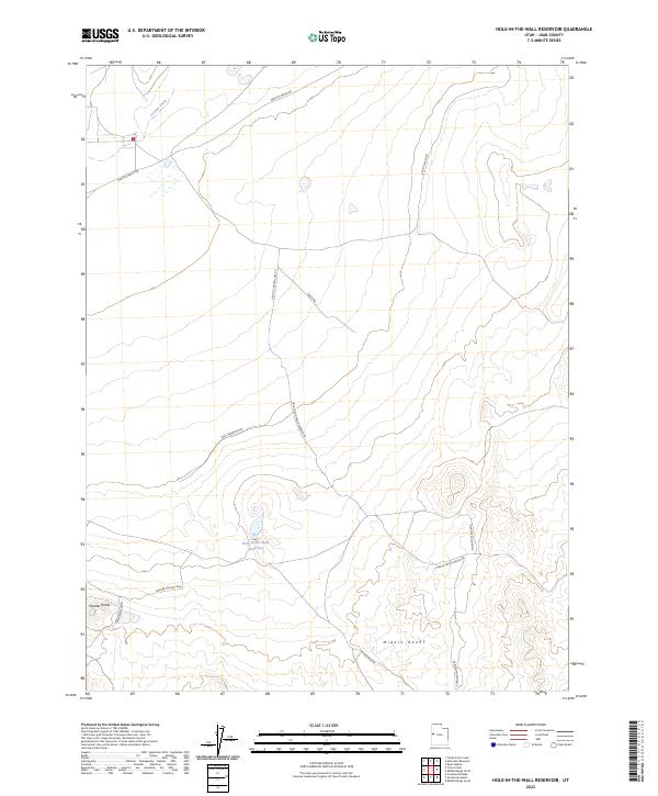 US Topo 7.5-minute map for Hole-in-the-Wall Reservoir UT