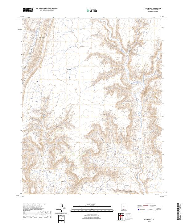 US Topo 7.5-minute map for Horse Flat UT