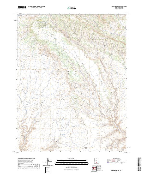 US Topo 7.5-minute map for Horse Mountain UT