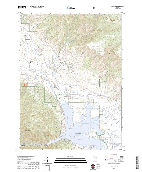 US Topo 7.5-minute map for Huntsville UT