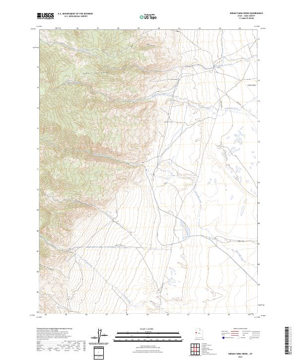 US Topo 7.5-minute map for Indian Farm Creek UT