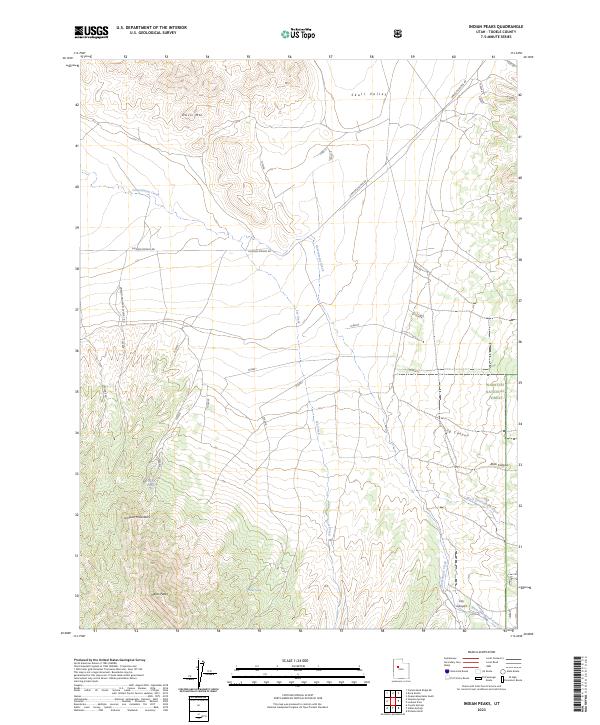 US Topo 7.5-minute map for Indian Peaks UT