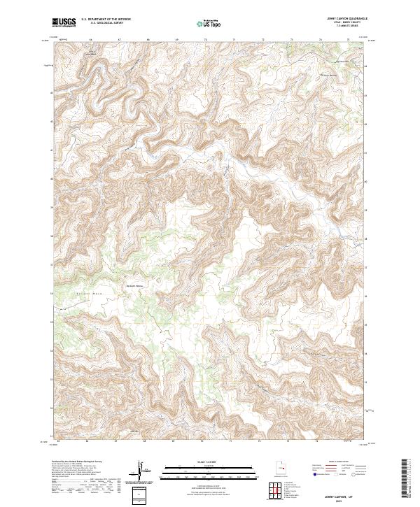 US Topo 7.5-minute map for Jenny Canyon UT