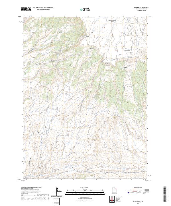 US Topo 7.5-minute map for Jensen Ridge UT