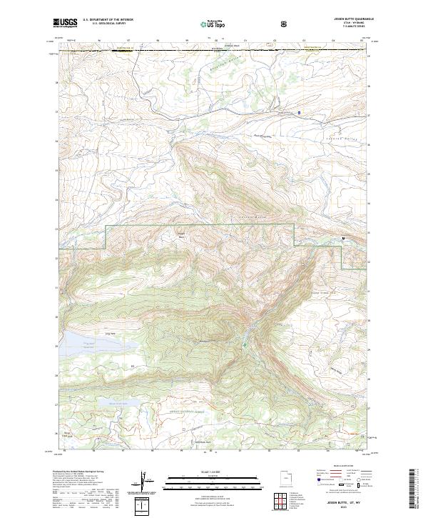 US Topo 7.5-minute map for Jessen Butte UTWY