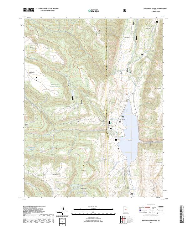 US Topo 7.5-minute map for Joes Valley Reservoir UT