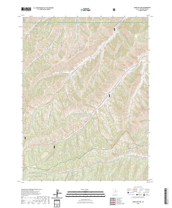 US Topo 7.5-minute map for Jones Hollow UT