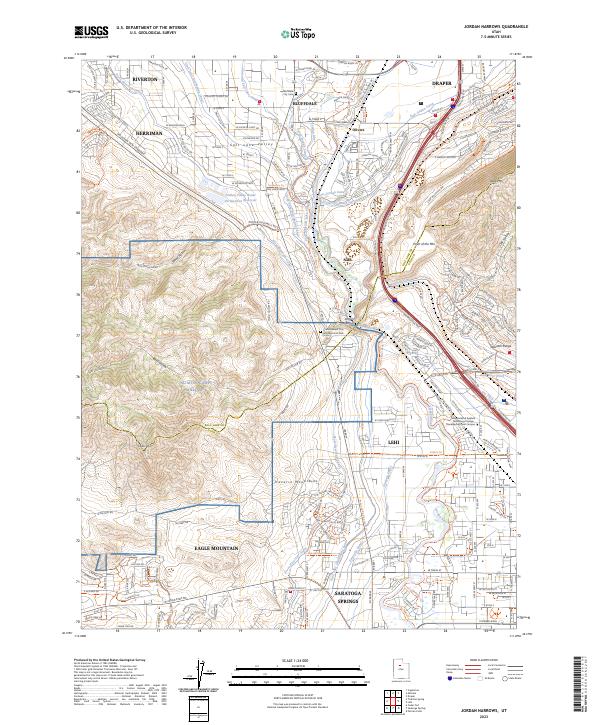 US Topo 7.5-minute map for Jordan Narrows UT