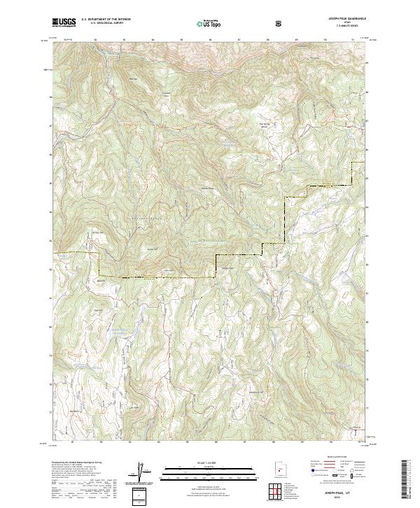 US Topo 7.5-minute map for Joseph Peak UT