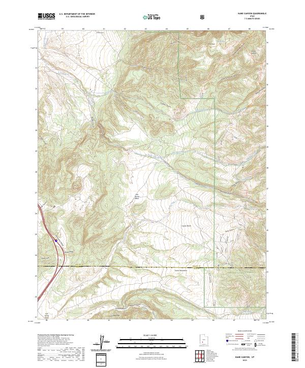 US Topo 7.5-minute map for Kane Canyon UT