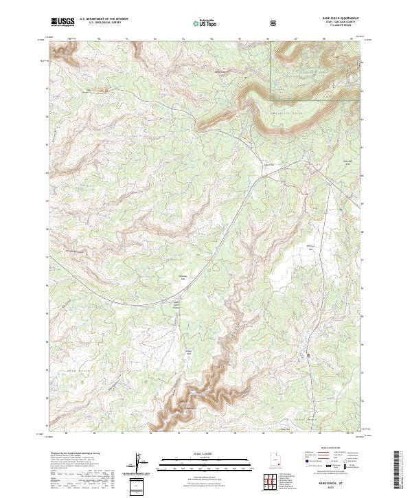 US Topo 7.5-minute map for Kane Gulch UT