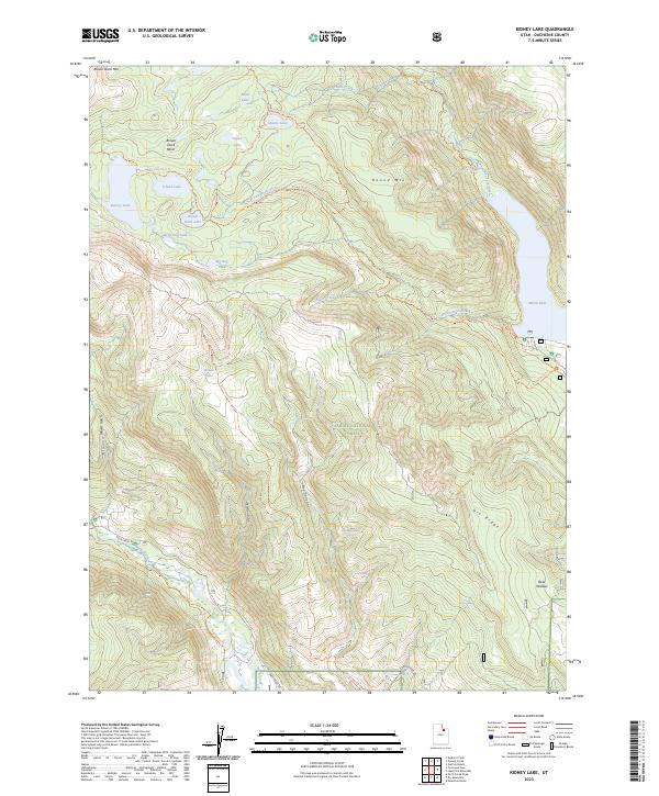 US Topo 7.5-minute map for Kidney Lake UT