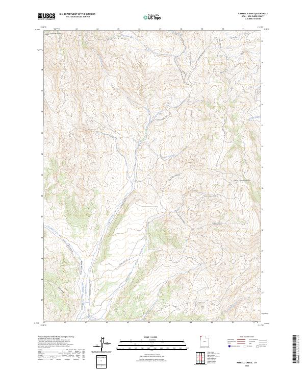 US Topo 7.5-minute map for Kimbell Creek UT