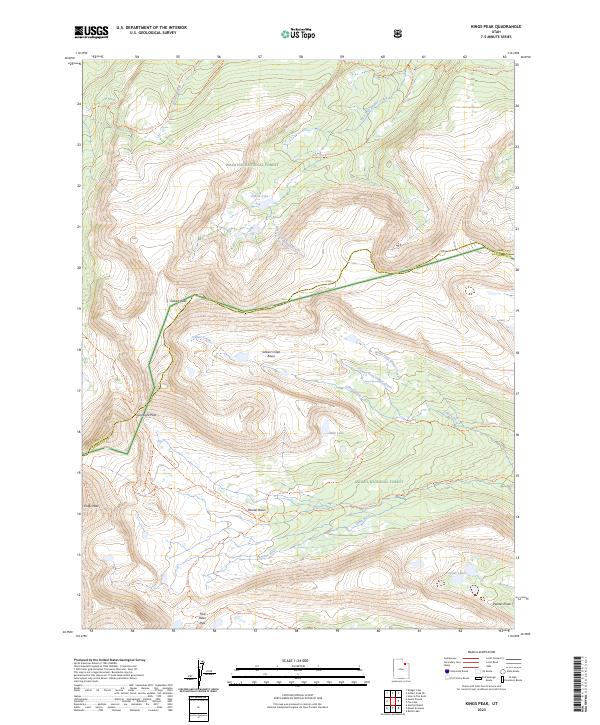 US Topo 7.5-minute map for Kings Peak UT