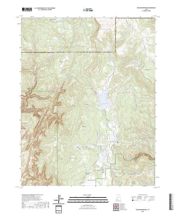 US Topo 7.5-minute map for Kolob Reservoir UT