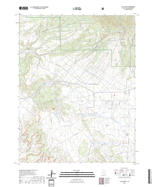 US Topo 7.5-minute map for La Sal West UT