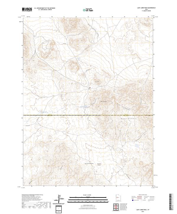 US Topo 7.5-minute map for Lady Laird Peak UT