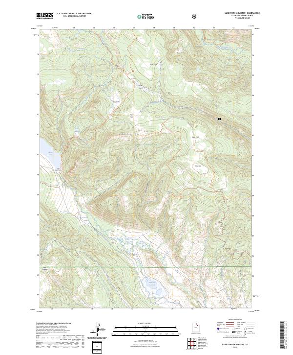 US Topo 7.5-minute map for Lake Fork Mountain UT