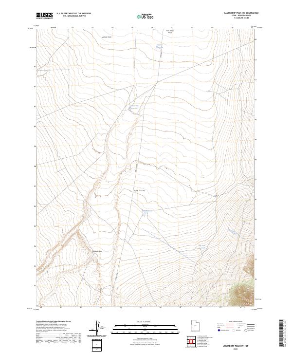 US Topo 7.5-minute map for Lamerdorf Peak NW UT