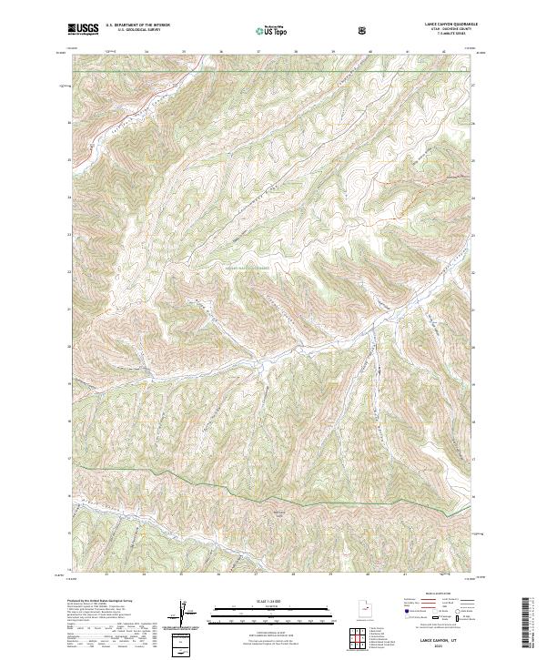 US Topo 7.5-minute map for Lance Canyon UT