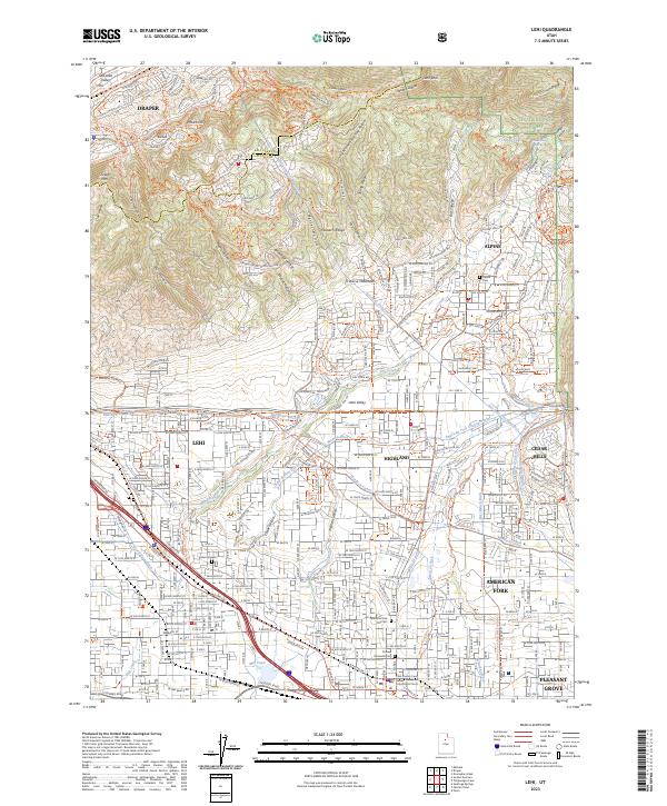 US Topo 7.5-minute map for Lehi UT