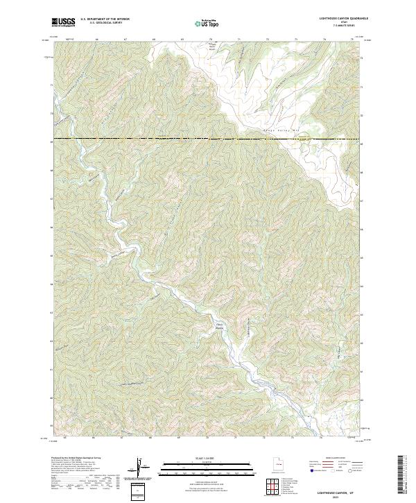 US Topo 7.5-minute map for Lighthouse Canyon UT