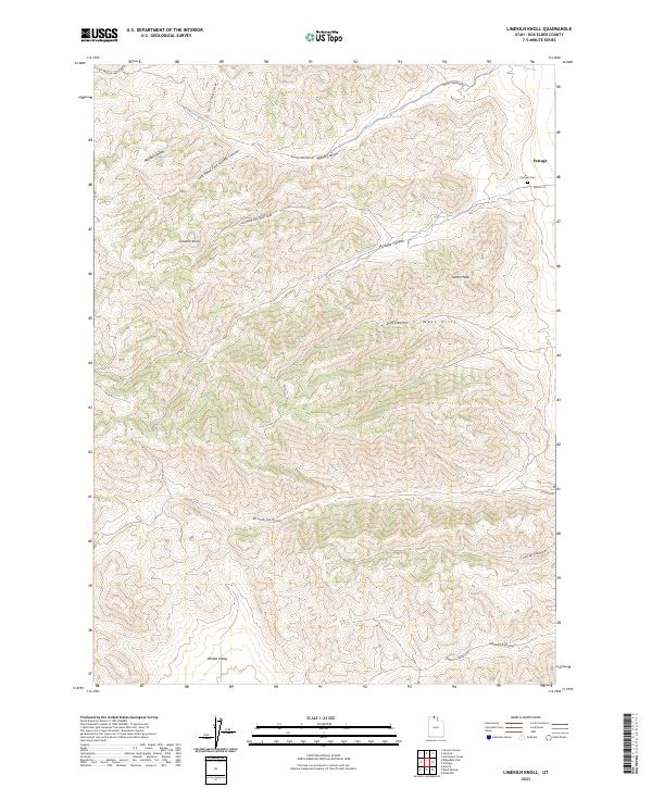 US Topo 7.5-minute map for Limekiln Knoll UT