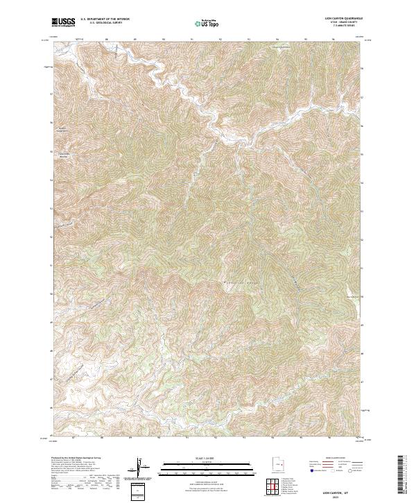 US Topo 7.5-minute map for Lion Canyon UT