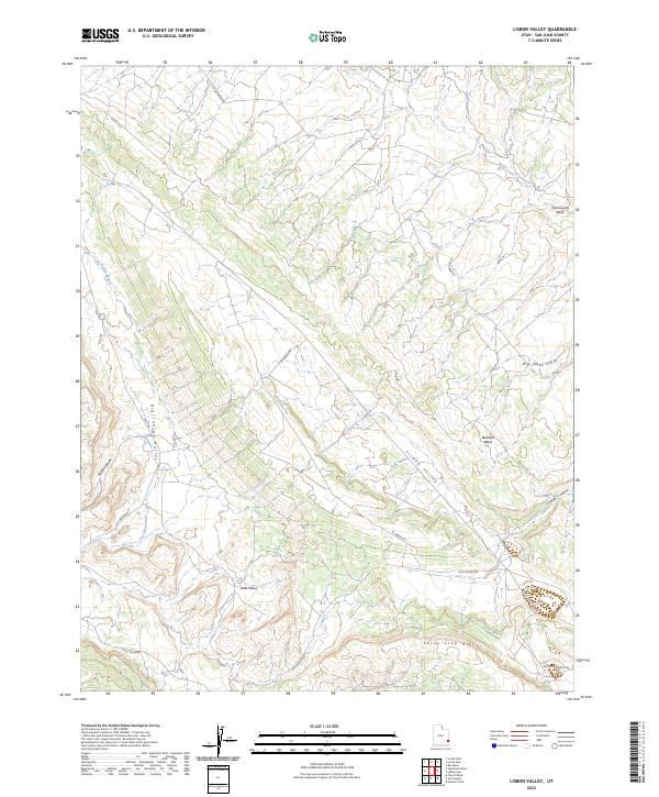 US Topo 7.5-minute map for Lisbon Valley UT