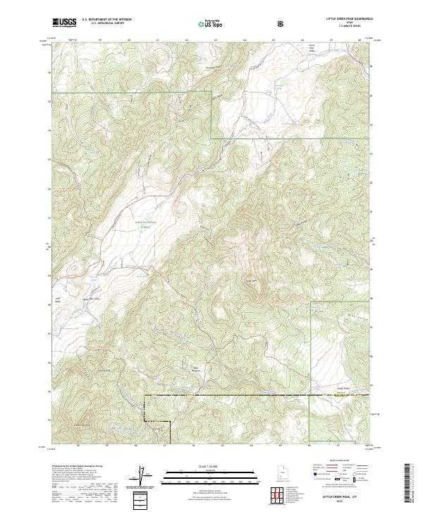 US Topo 7.5-minute map for Little Creek Peak UT