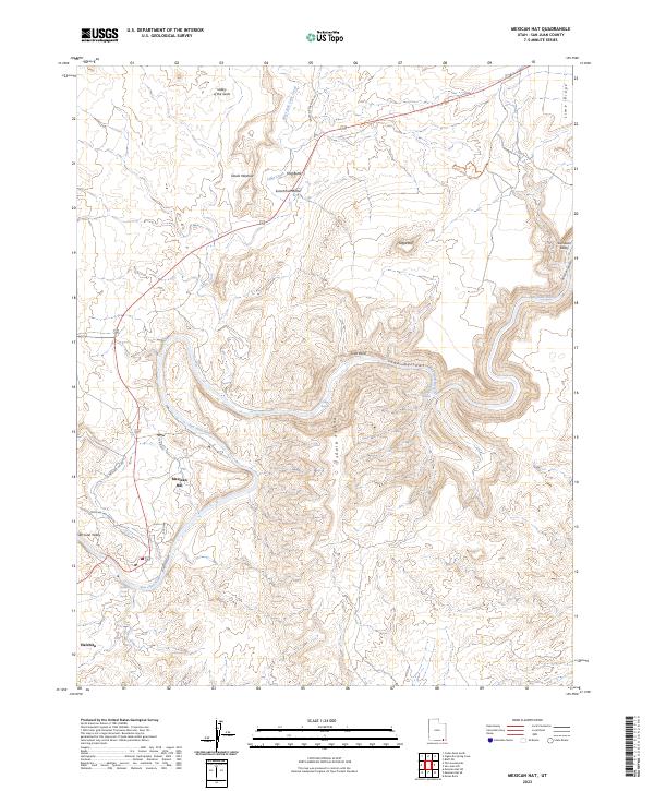 US Topo 7.5-minute map for Mexican Hat UT