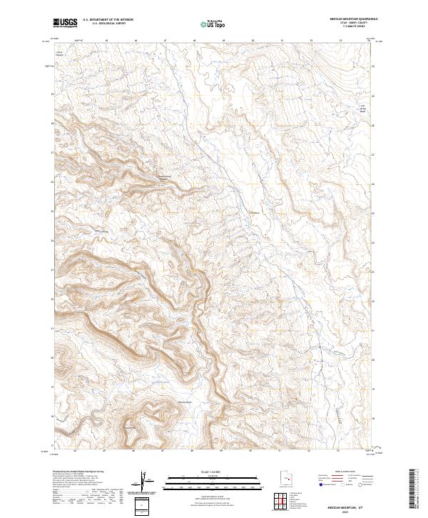 US Topo 7.5-minute map for Mexican Mountain UT