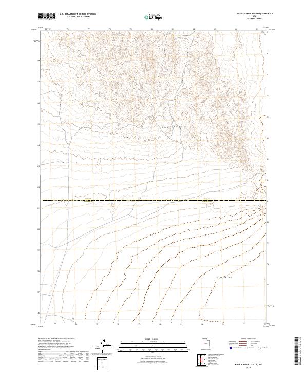 US Topo 7.5-minute map for Middle Range South UT