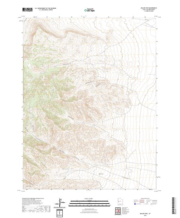 US Topo 7.5-minute map for Miller Cove UT