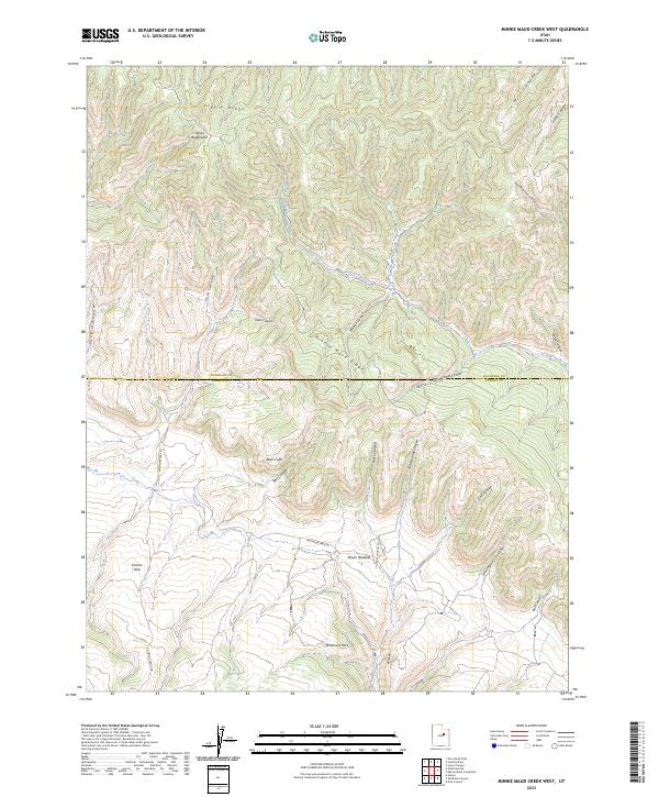 US Topo 7.5-minute map for Minnie Maud Creek West UT