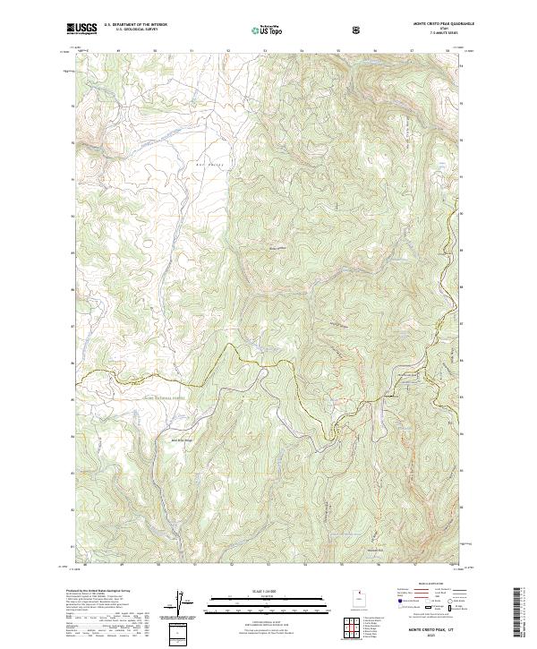 US Topo 7.5-minute map for Monte Cristo Peak UT