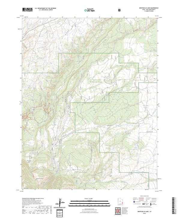 US Topo 7.5-minute map for Monticello Lake UT