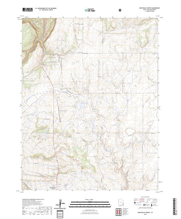 US Topo 7.5-minute map for Monticello North UT