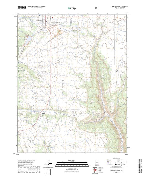 US Topo 7.5-minute map for Monticello South UT