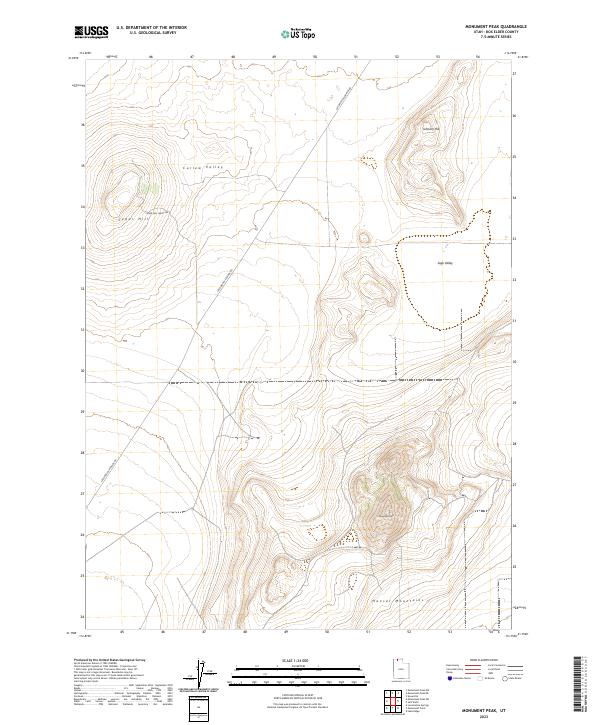 US Topo 7.5-minute map for Monument Peak UT