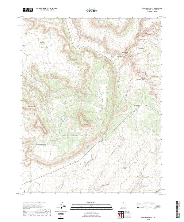 US Topo 7.5-minute map for Moss Back Butte UT