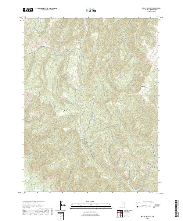 US Topo 7.5-minute map for Mount Bartles UT