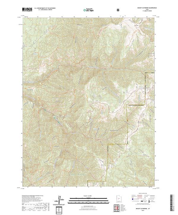 US Topo 7.5-minute map for Mount Catherine UT