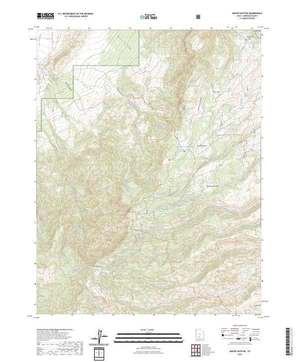 US Topo 7.5-minute map for Mount Dutton UT