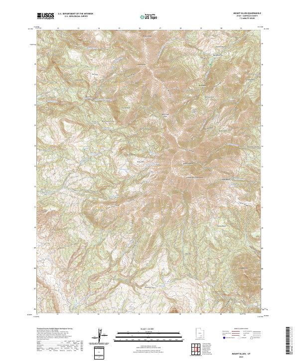 US Topo 7.5-minute map for Mount Ellen UT